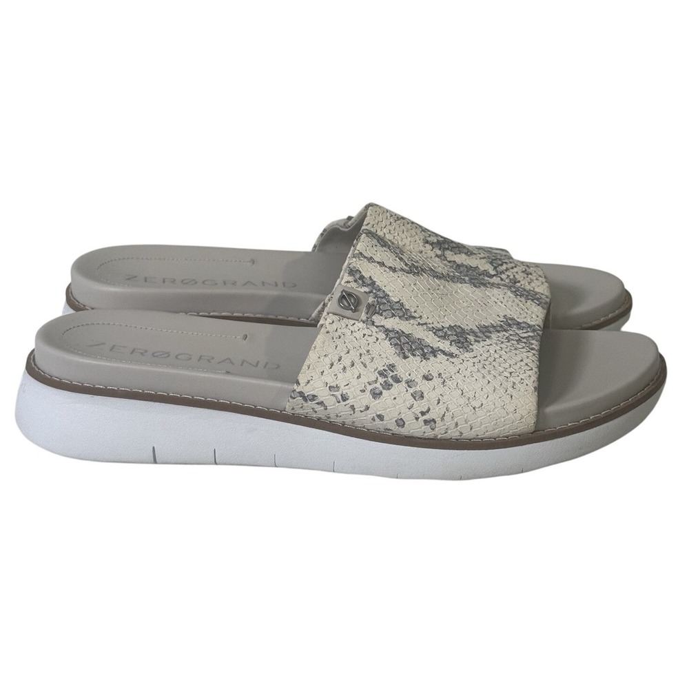 Cole Haan Zerogrand Womens Leather Slide Sandals Size 8 Animal Print Mob Wife